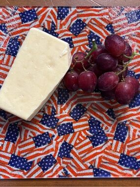 Artisan American Flag Design Tempered Glass Cutting Board Anti-slip